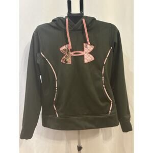 Under Armour Black and Pink Camo Hoodie Women's size M
